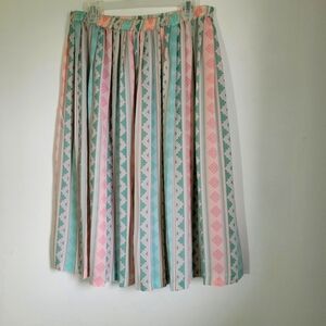 Vintage Alfred Dunner Sz18 Women’s Skirt Pastel Green/Pink Elastic Waist Pleated